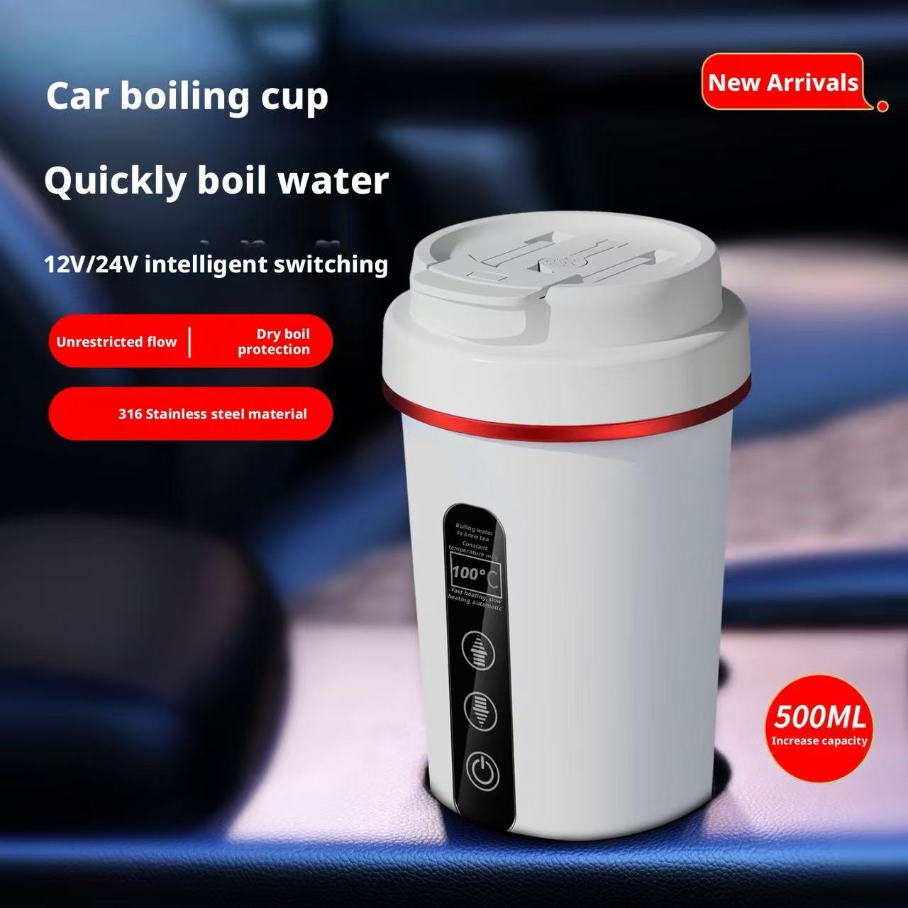 Hot Pot Portable Dual - Hervidor Eléctrico Portátil para Auto, 12V