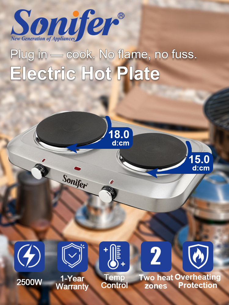 Hot Pot Portable Dual - Estufa Eléctrica de Doble Quemador Sonifer