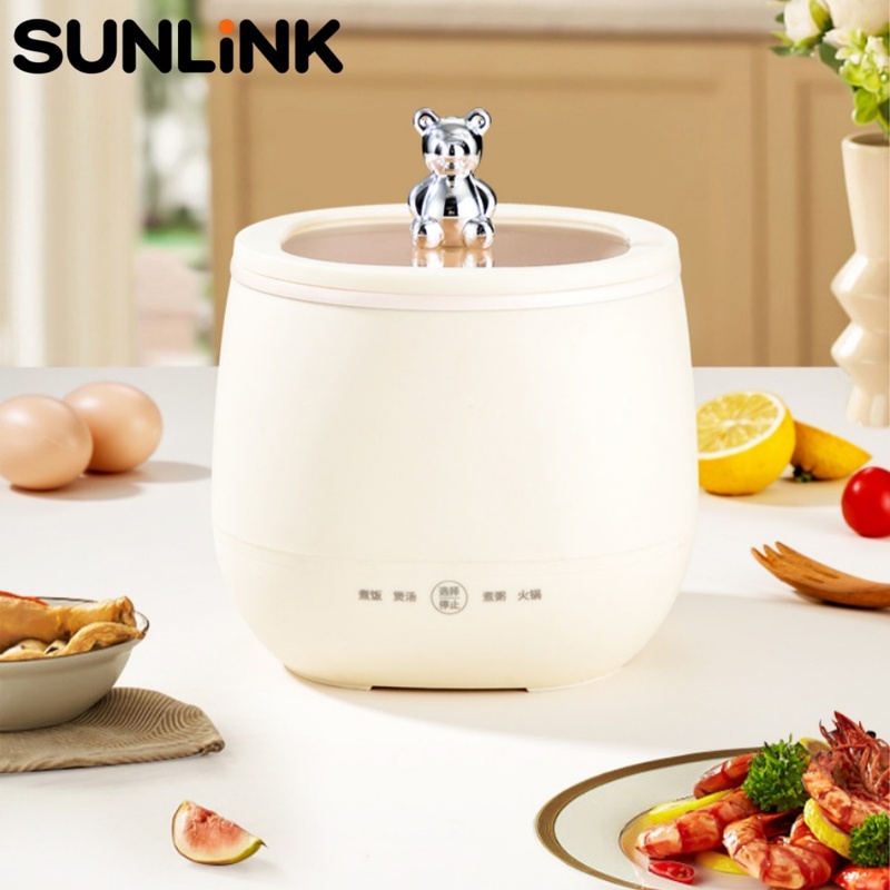 Hot Pot Portable Dual - Olla Eléctrica Mini de 1.8L, Antiadherente,