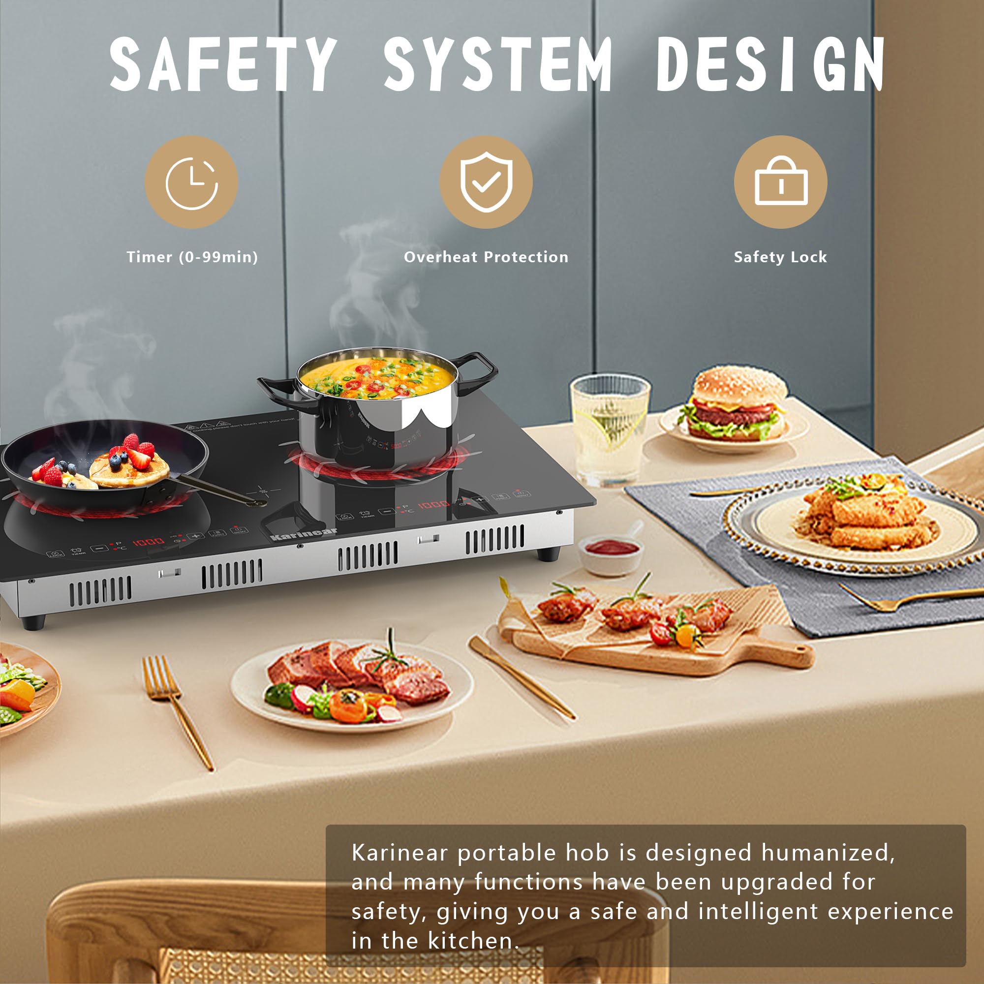 Karinear 2 Brenner Cocina Eléc - Hot Pot Portable Dual reseña y precio