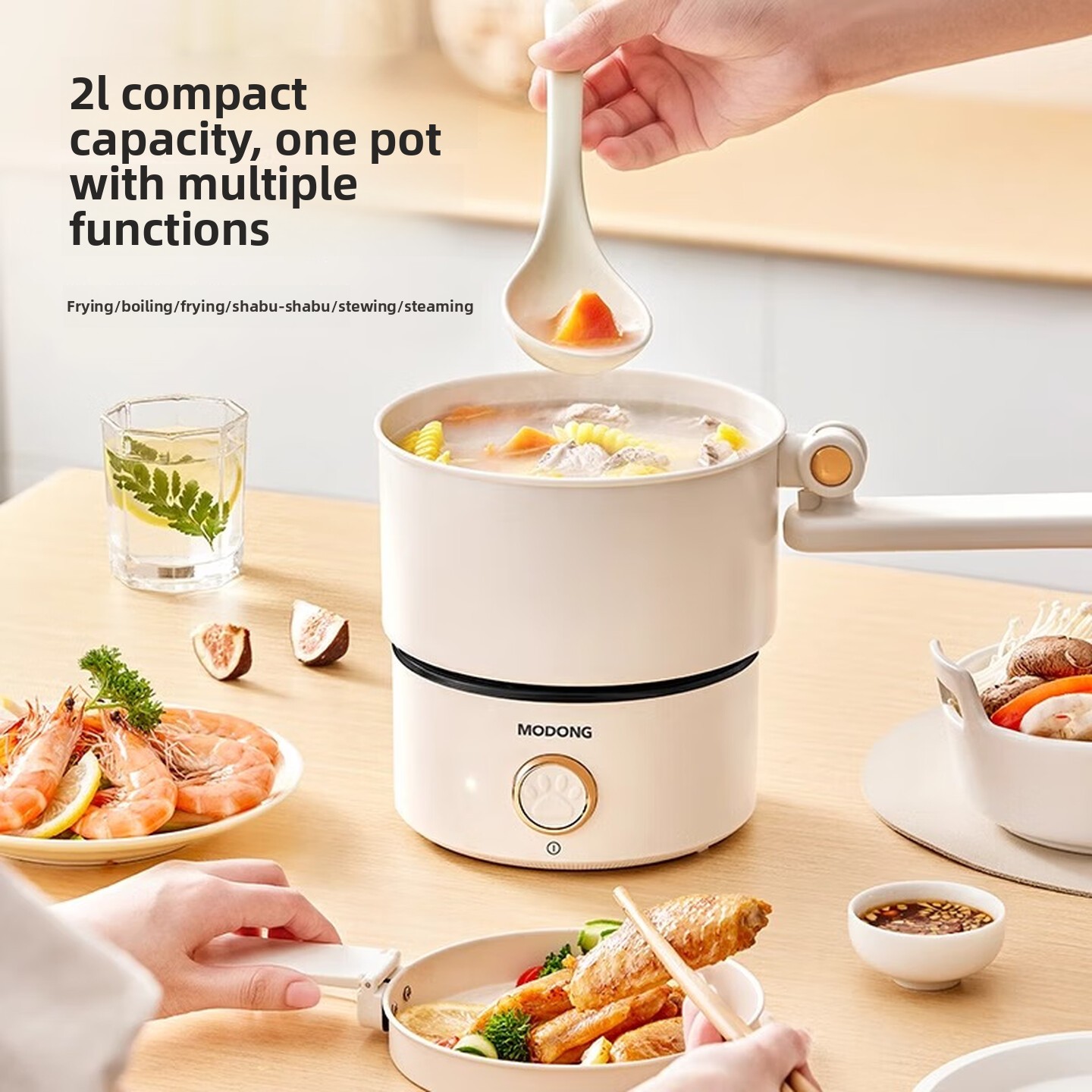 Olla eléctrica plegable de 2L  - Hot Pot Portable Dual reseña y precio
