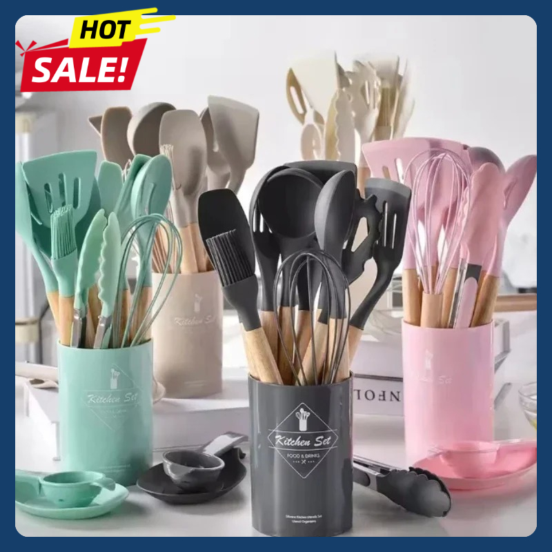 Juego de utensilios de silicon - Home Cooking Utensil Set reseña y precio